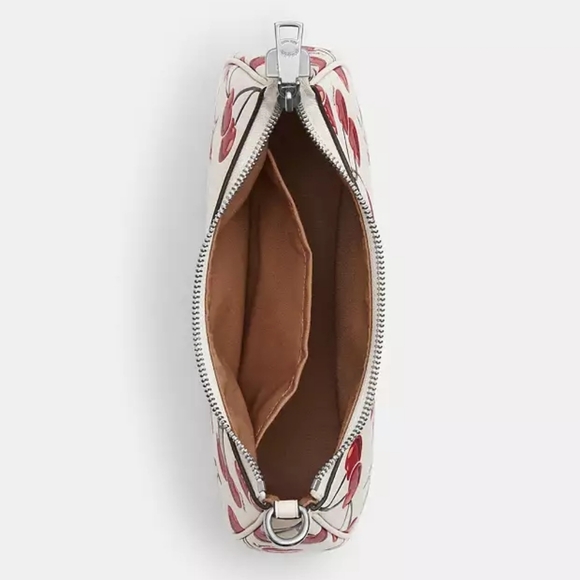 Coach Teri Shoulder Bag In Signature Canvas With Cherry Print Pink Cherry Charm - Picture 13 of 15